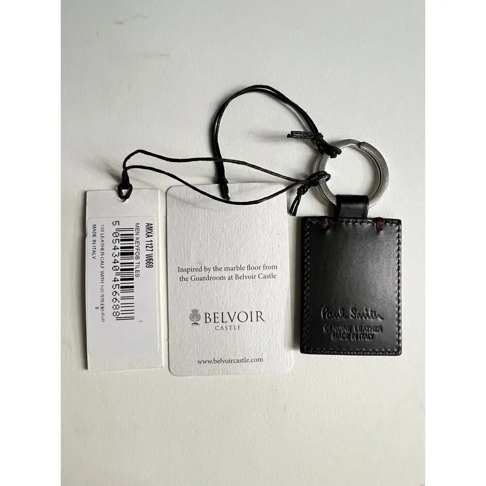 Paul Smith Leather Key Chain Fob Belvoir Castle Tiles New Made In Italy